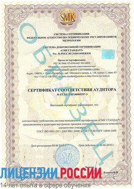Образец сертификата соответствия аудитора №ST.RU.EXP.00005397-3 Краснокамск Сертификат ISO/TS 16949
