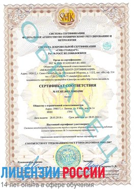 Образец сертификата соответствия Краснокамск Сертификат OHSAS 18001