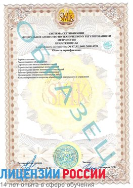 Образец сертификата соответствия (приложение) Краснокамск Сертификат ISO 14001